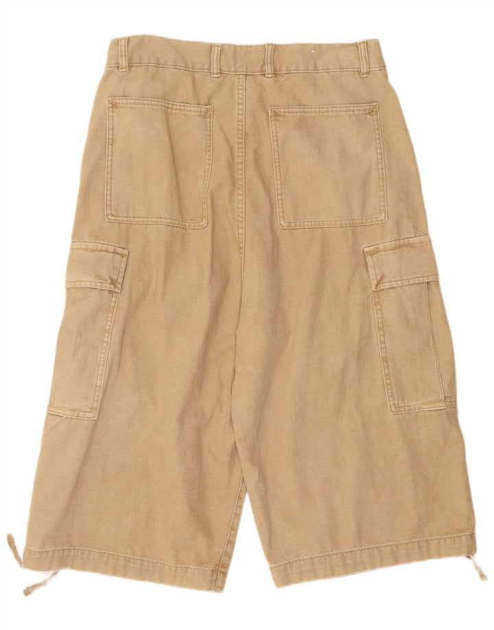 Zara Herre Cargo Bermuda Shorts EU 42 Large W32 Beige Bomuld
