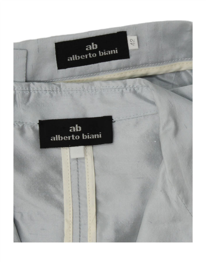 Alberto Biani Dame 3-knaps 2-delt nederdelsæt IT 42 Medium W26 Blå Silke
