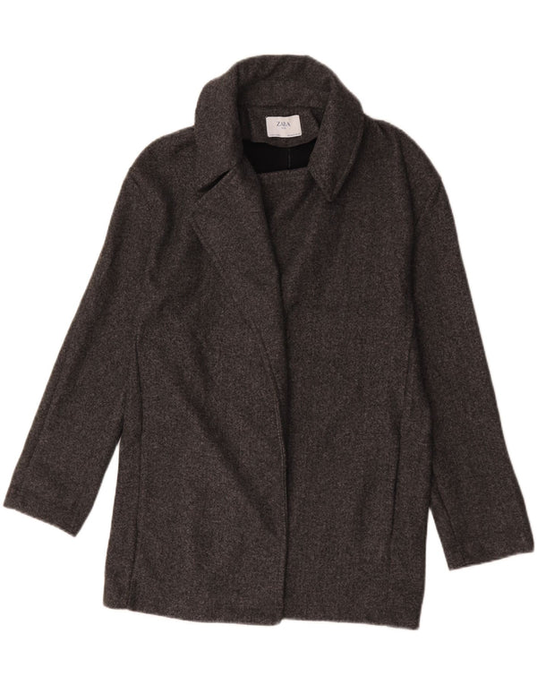 Zara Womens Oversized Overcoat UK 10 Small Grey Polyester