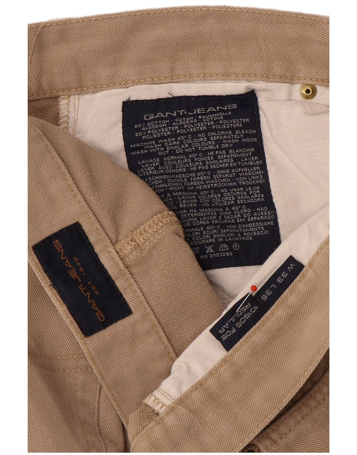 Gant Herre Regular Straight Jeans W33 L32 Beige Bomuld