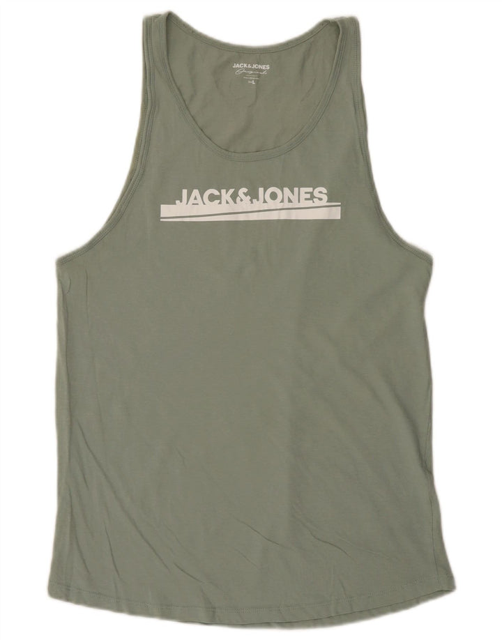 Jack & Jones Herre Grafisk Vest Top Stor Grøn Bomuld