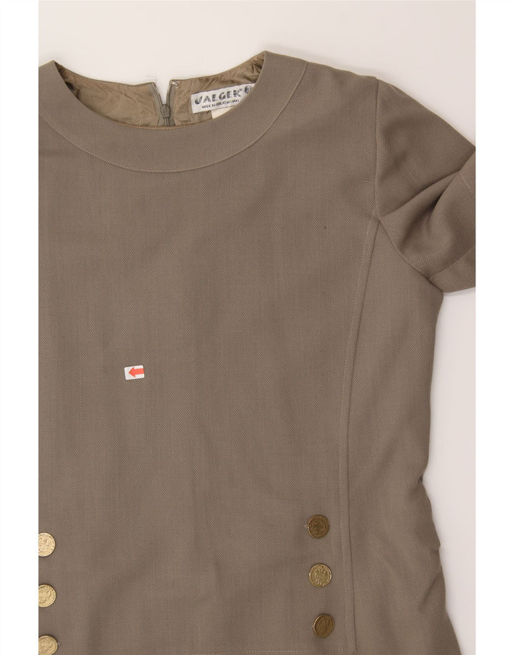 JAEGER Womens Sheath Dress UK 14 Large  Grey Wool Vintage Jaeger and Second-Hand Jaeger from Messina Hembry 