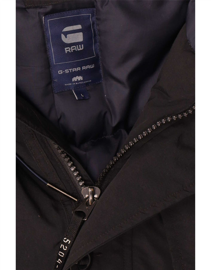 G-Star Herre hættepolstret frakke UK 40 Stor sort nylon