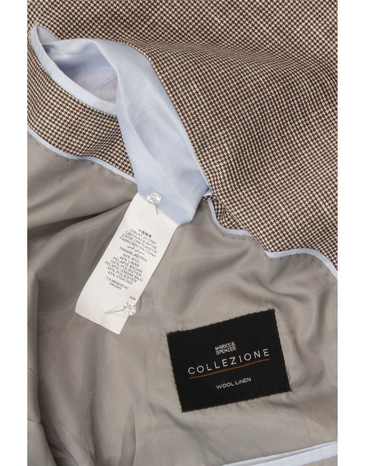Marks & Spencer Herre 2-knaps blazerjakke UK 48 2XL Brun Uld