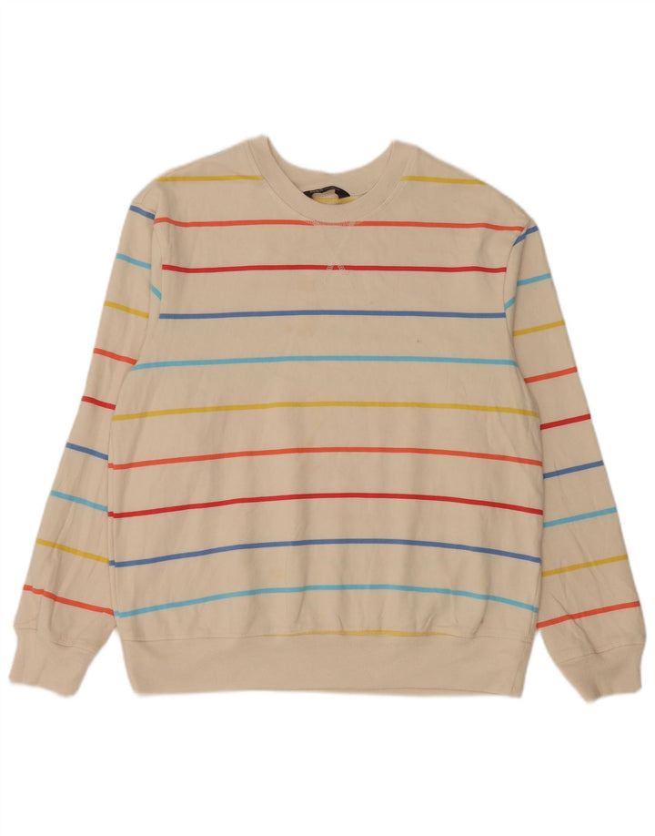 Marks & Spencer Dame Sweatshirt Jumper UK 14 Medium Off White Stribet