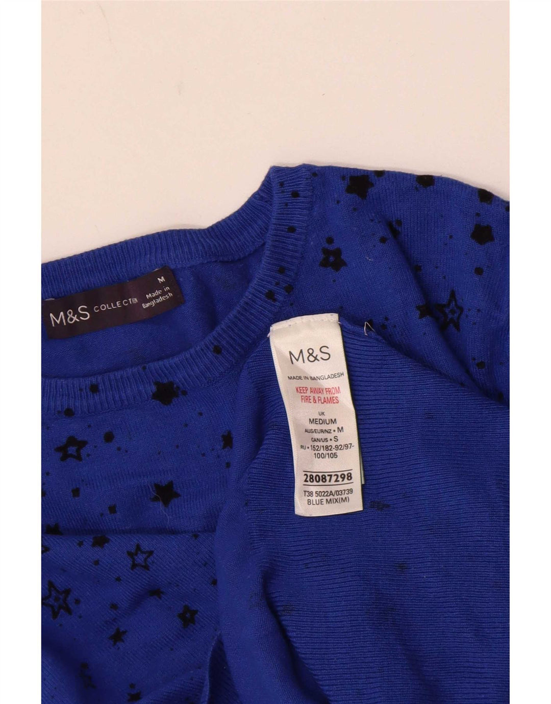 Marks & Spencer Dame Abstrakt mønster Boat Neck Jumper Sweater UK 14 Medi