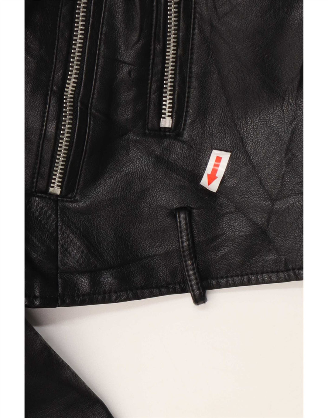 Levi's Womens Crop Biker-jakke i imiteret læder UK 10 Lille sort polyurethan