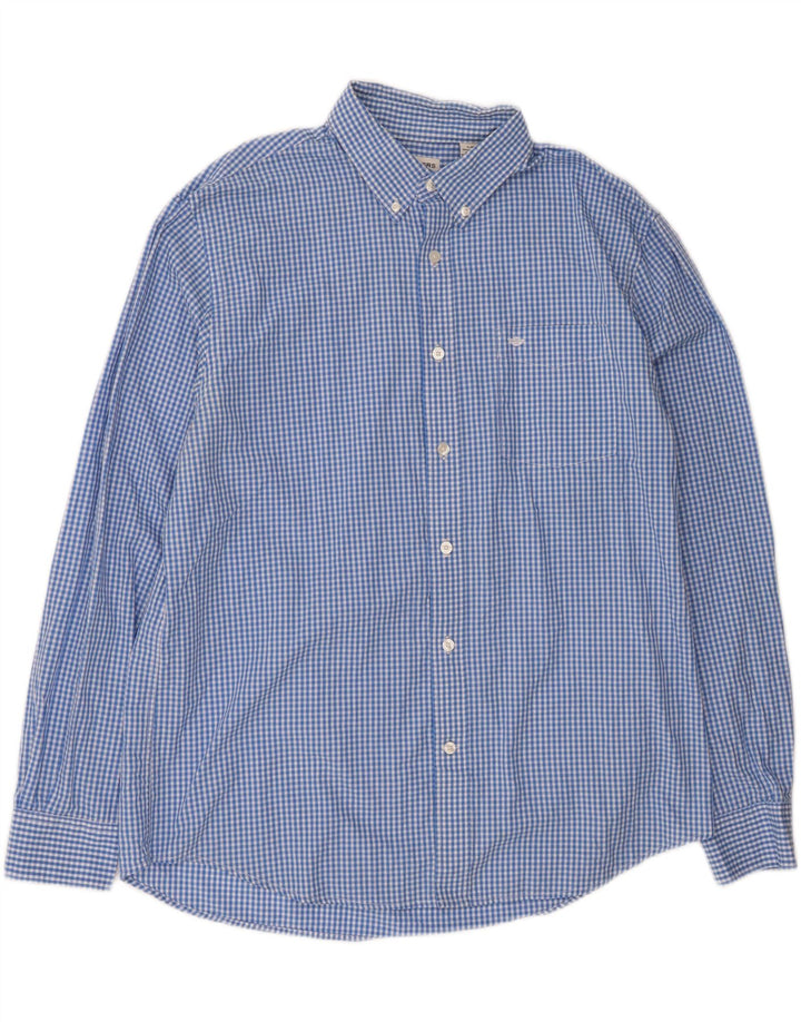 DOCKERS Mens Shirt Large Blue Gingham Cotton Vintage Dockers and Second-Hand Dockers from Messina Hembry 