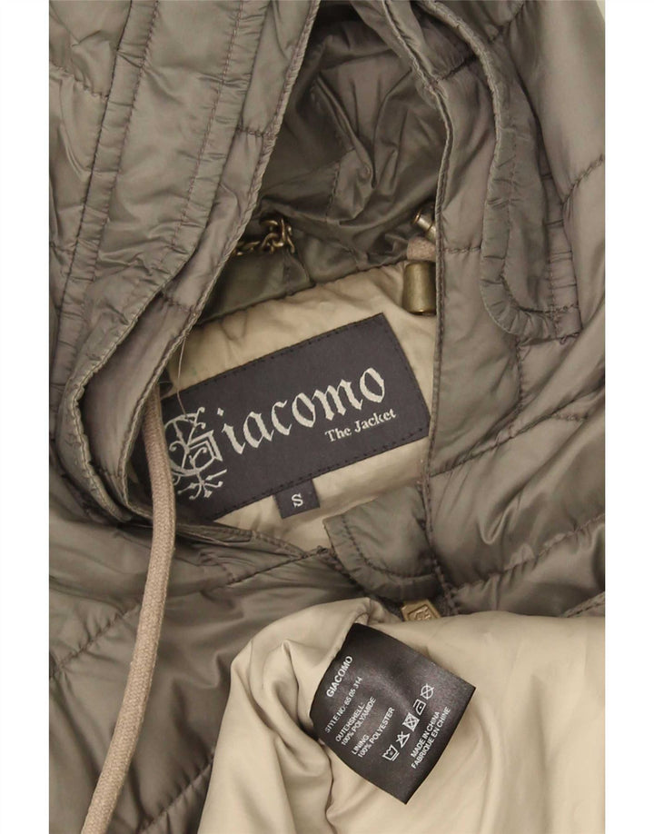 Giacomo hættejakke til kvinder UK 10 Small Khaki Colourblock Polyester