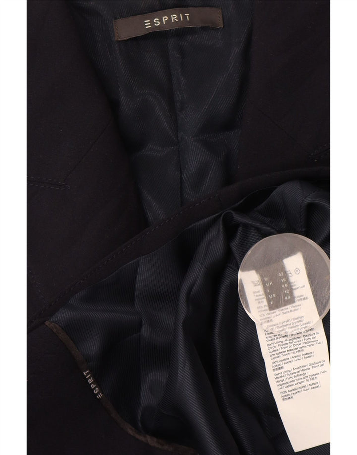 Esprit Dame 2 Button Blazer Jacket UK 16 Large Navy Blue Polyester