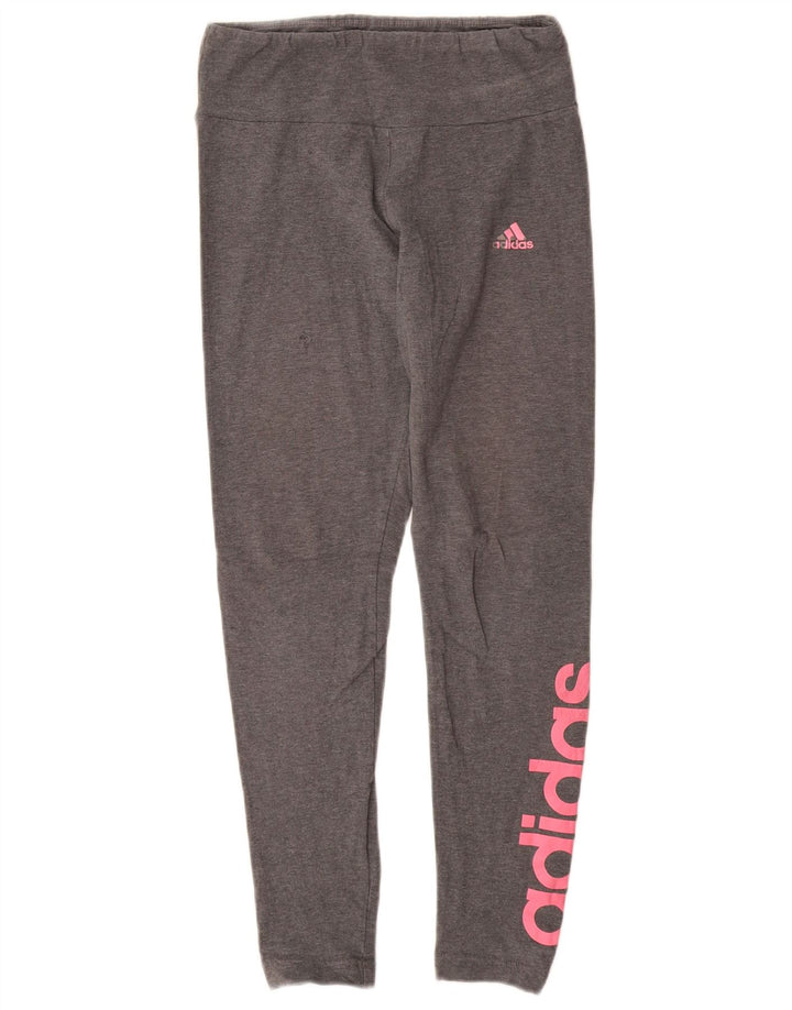 ADIDAS Grafiske Leggings til kvinder UK 4/6 XS Grå