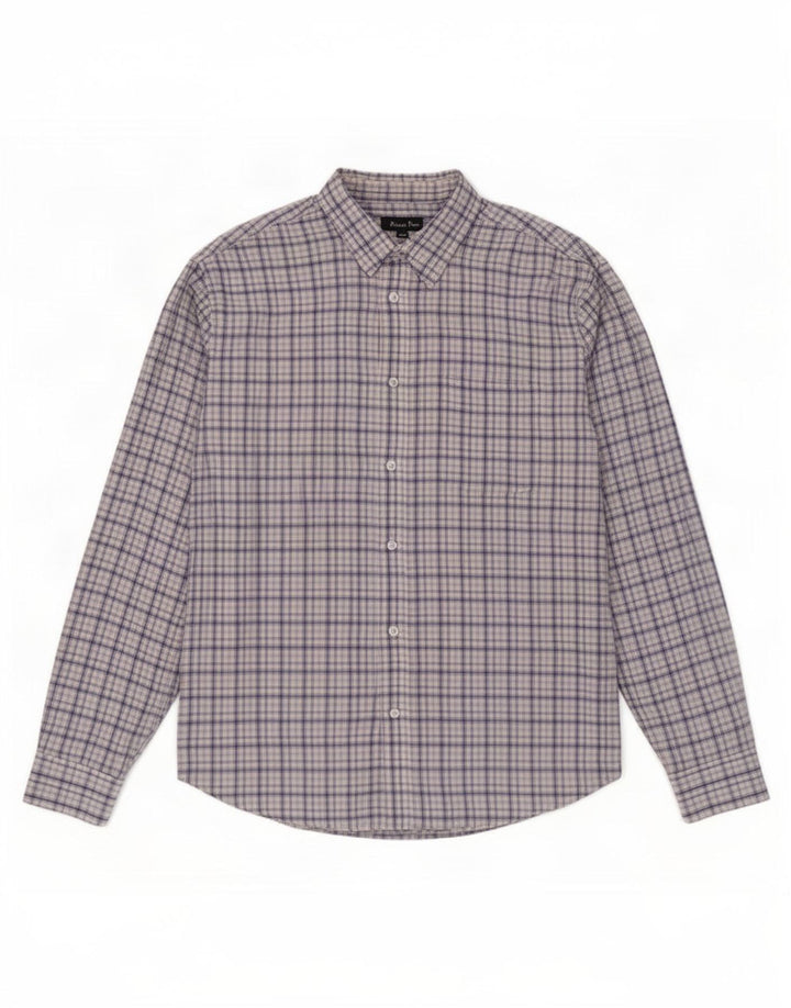 James Pringle herre flannel skjorte stor blå ternet polyester