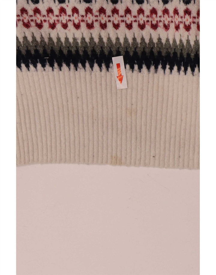 Marks & Spencer Herre Boat Neck Jumper Sweater Large Multicolored Fair Isle