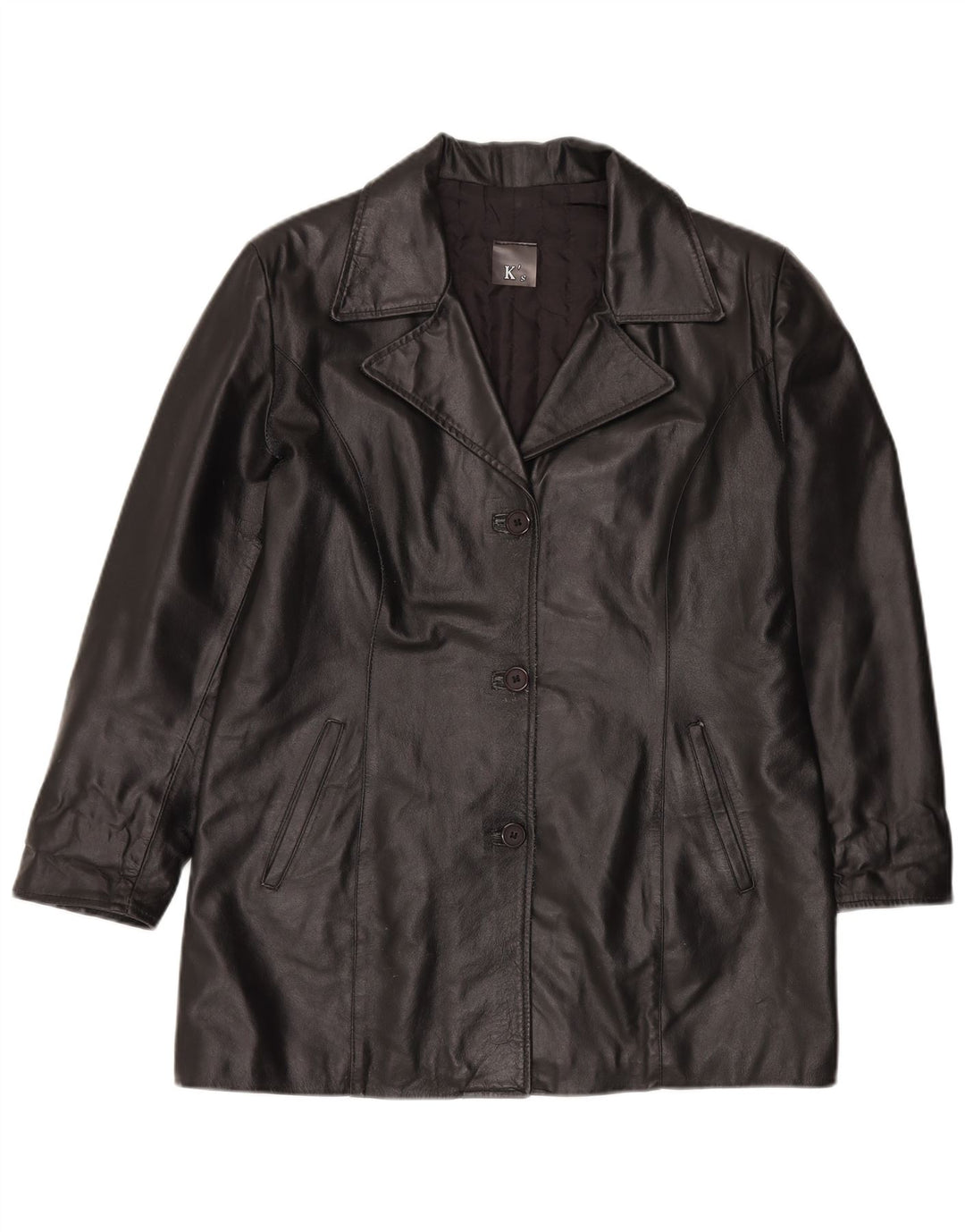 K'S Dame Læderjakke IT 48 XL Sort