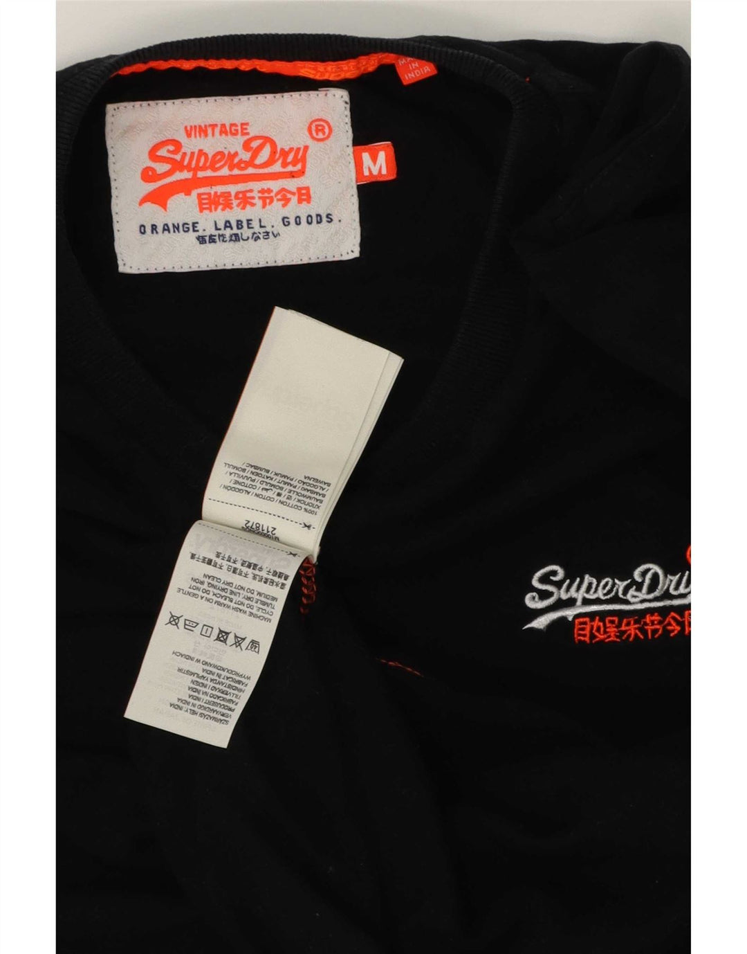 Superdry T-shirt top mellem sort bomuld til mænd