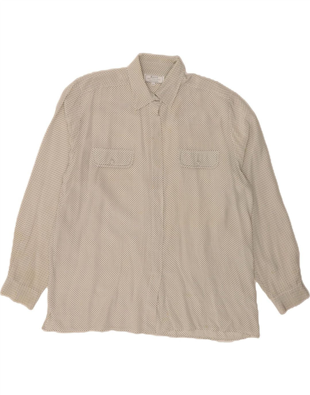 KAREL Womens Shirt IT 52 2XL White Polka Dot Silk Vintage Karel and Second-Hand Karel from Messina Hembry 