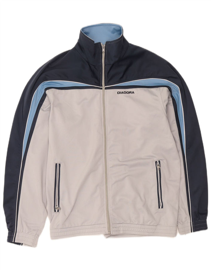 Diadora Træningsdragt til mænd Topjakke UK 40 Medium Grå Colourblock Polyester
