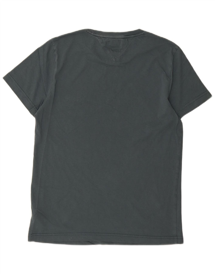 TOMMY HILFIGER Mens Graphic T-Shirt Top Medium Grey Cotton