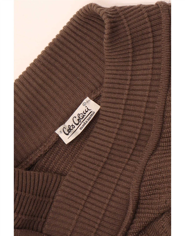 Carlo Colucci Herre V-hals sweater XL Brun