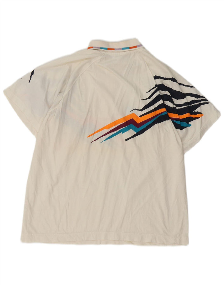 Lotto Herre grafisk poloshirt Medium hvid bomuld