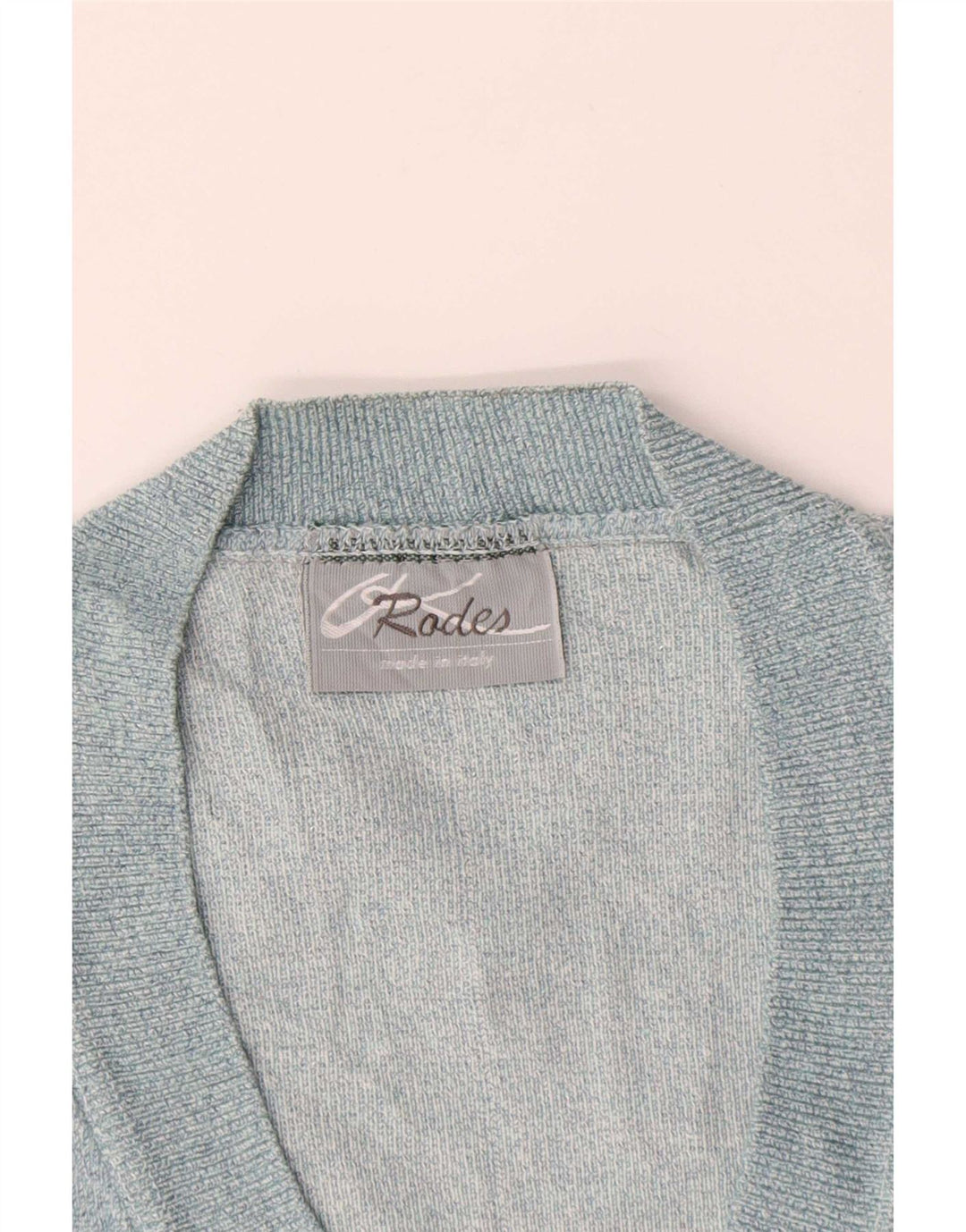 Rodes Herre Cardigan Sweater Large Blue Check Acryl