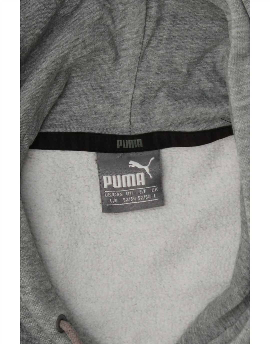 PUMA Mens Graphic Hoodie Jumper Large Grey Cotton Vintage Puma and Second-Hand Puma from Messina Hembry 