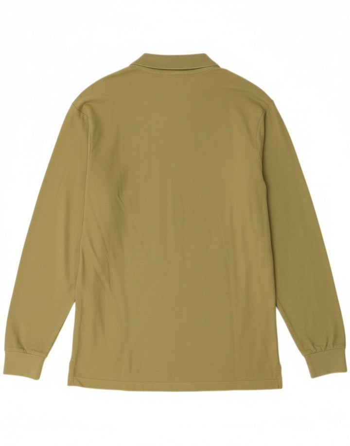 FILA Mens Long Sleeve Polo Shirt Medium Green Cotton