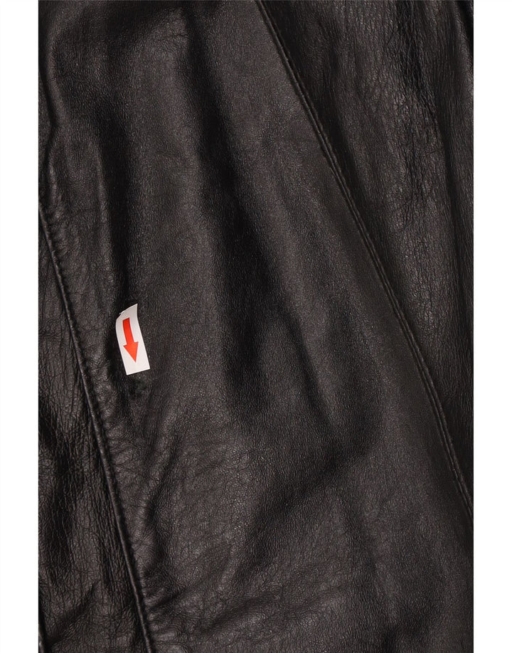 Vintage læderfrakke til kvinder UK 14 Large Black