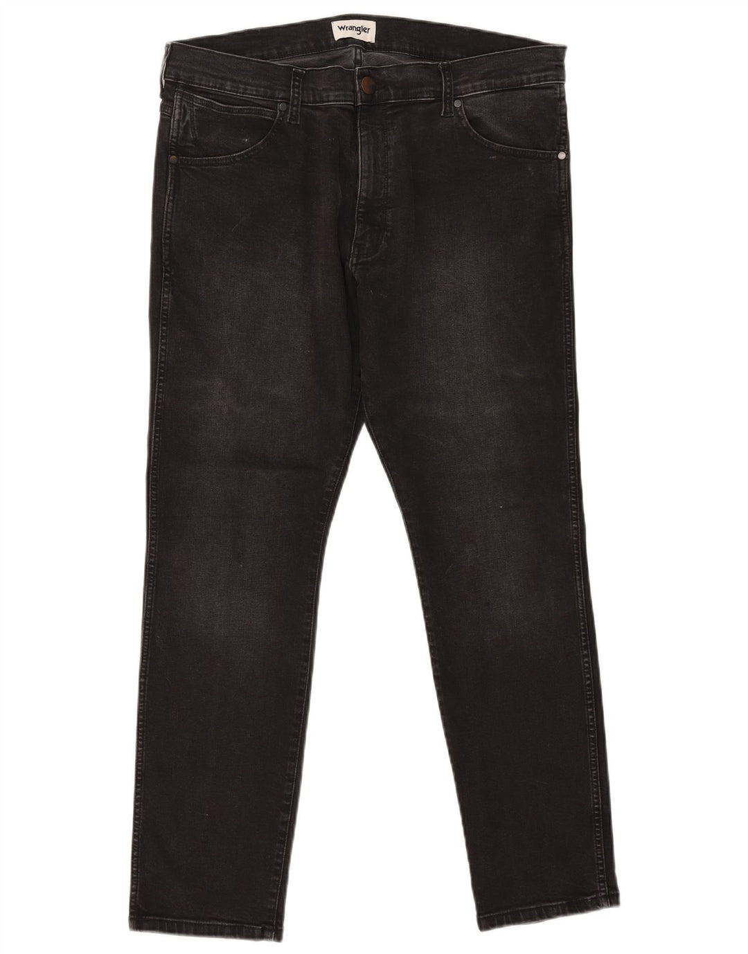 WRANGLER Herre Larston Slim Jeans W38 L32 Sort Bomuld
