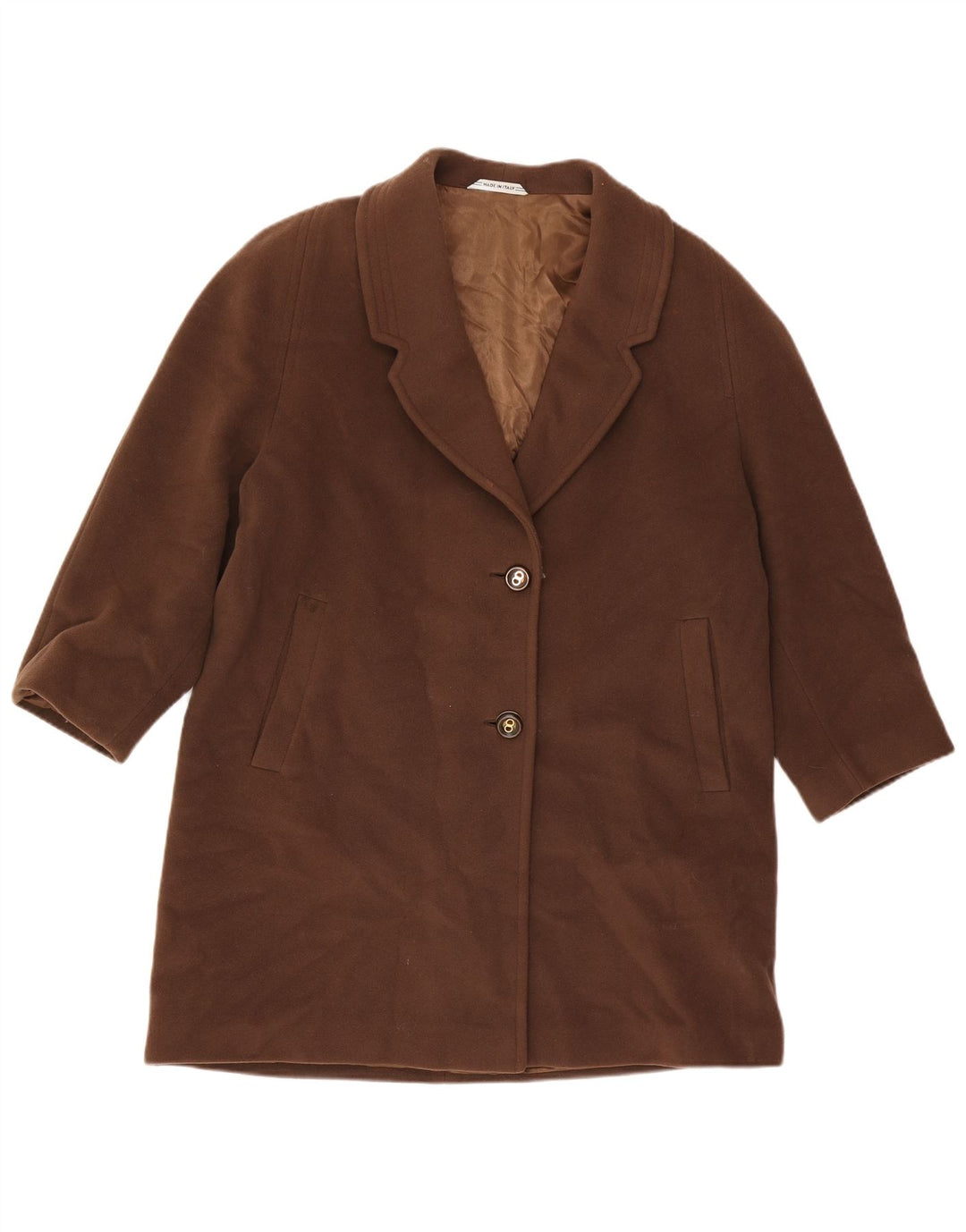 Charles Valentino Dame Overfrakke IT 45 Medium Brun Virgin Wool