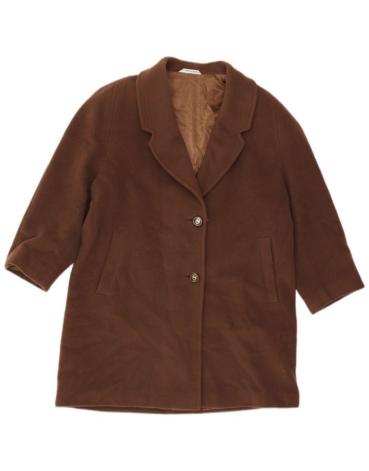 Charles Valentino Dame Overfrakke IT 45 Medium Brun Virgin Wool