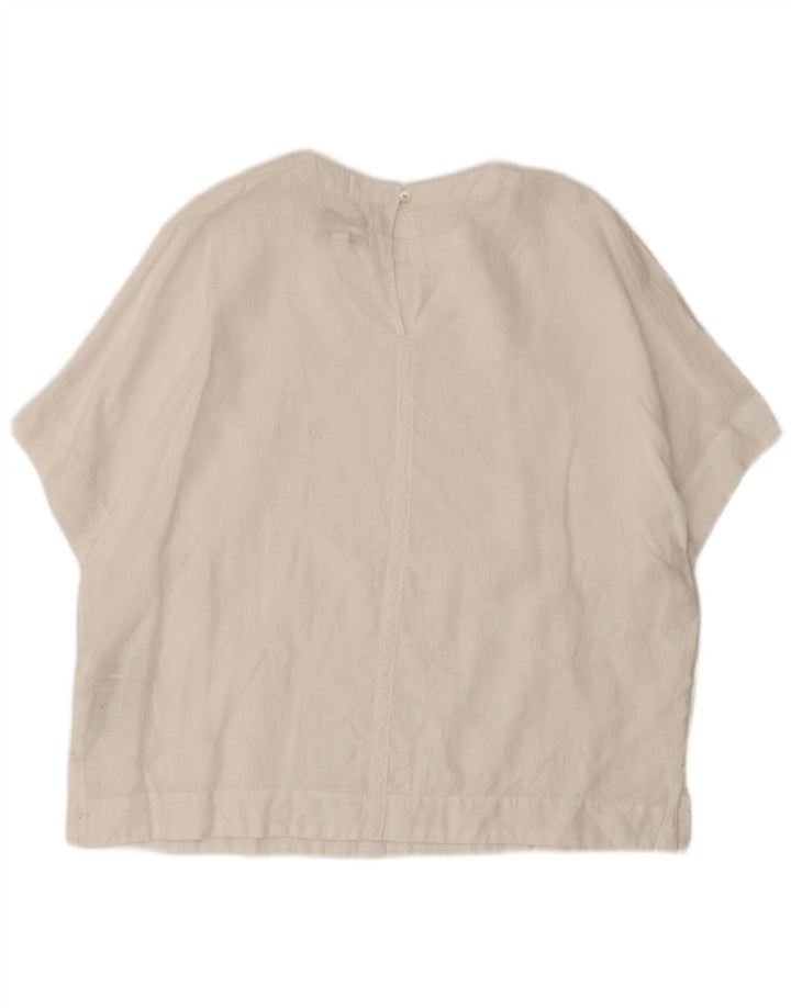 Marks & Spencer Dame Oversized bluse Top UK 14 Large White Linen