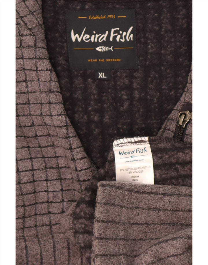 Weird Fish Herre lynlås hals Fleece Jumper XL Grå Polyester
