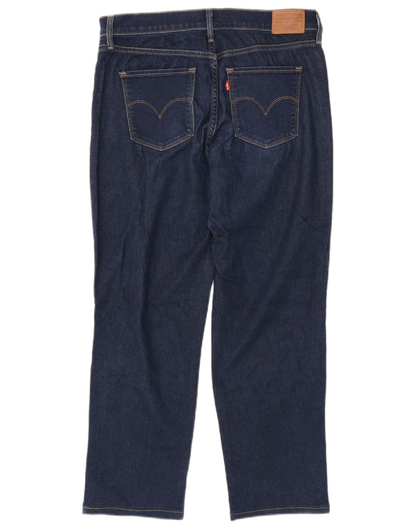 Levi's Dame 314 Shaping Straight Jeans W31 L27 Marineblå Bomuld