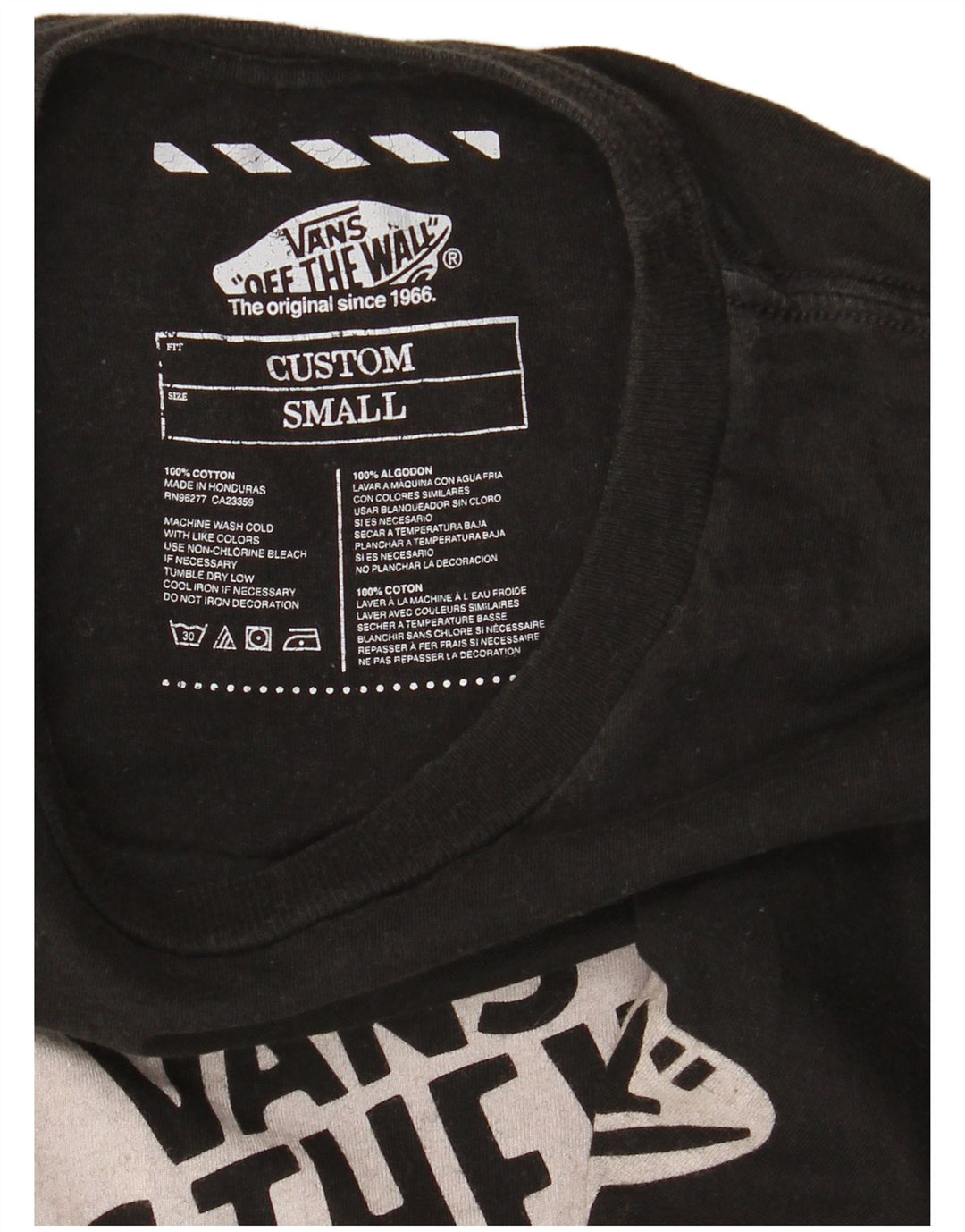 Vans Herre Custom Fit grafisk T-shirt top lille sort bomuld