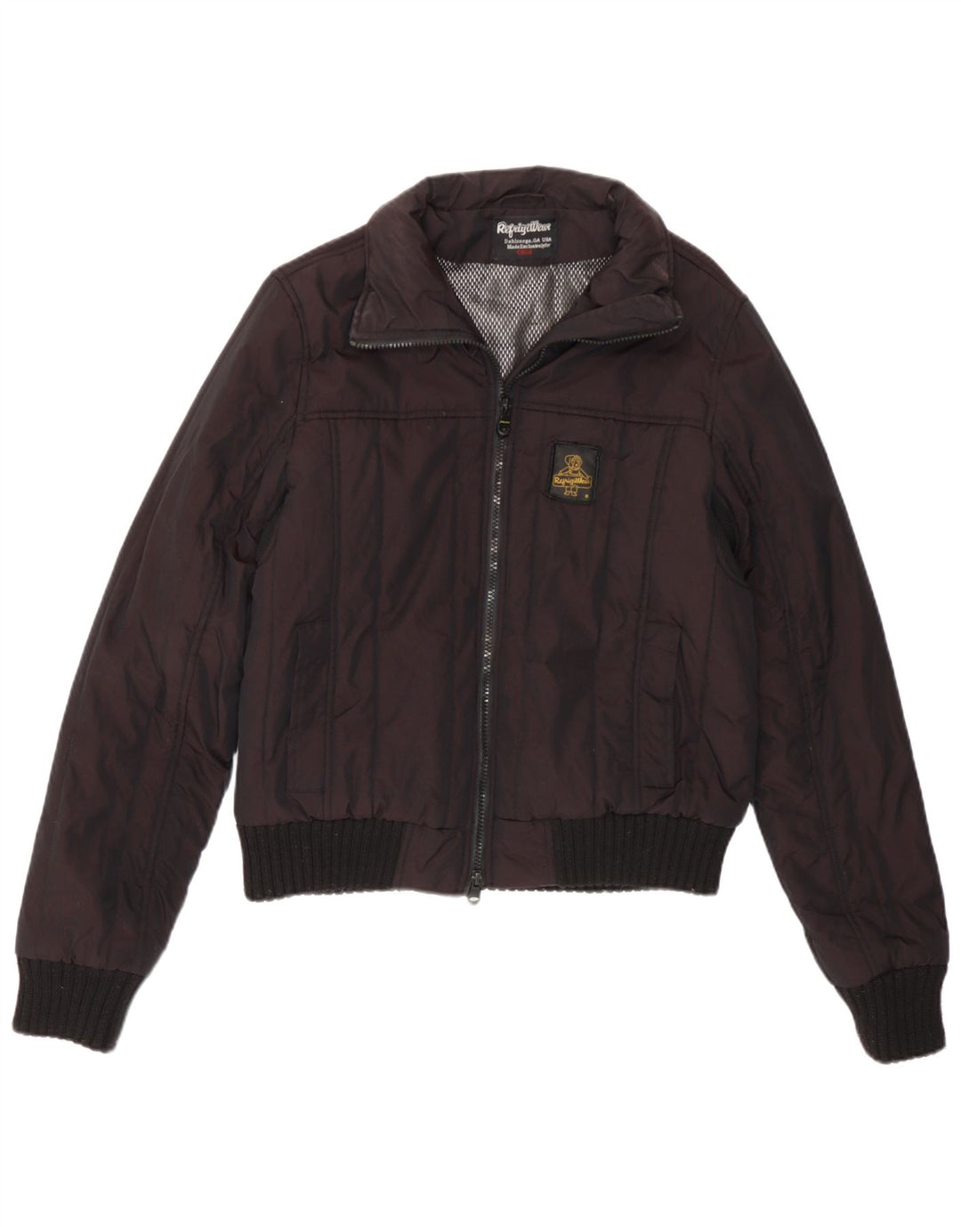 Refrigiwear Womens Bomber Jacket UK 14 Medium Burgundy Nylon