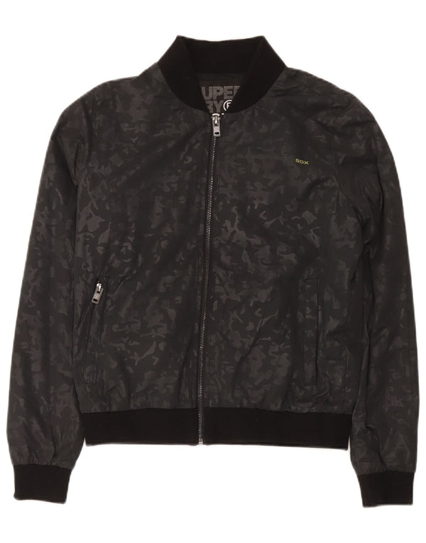 Superdry træningsdragt topjakke til kvinder UK 14 Medium Black Camouflage