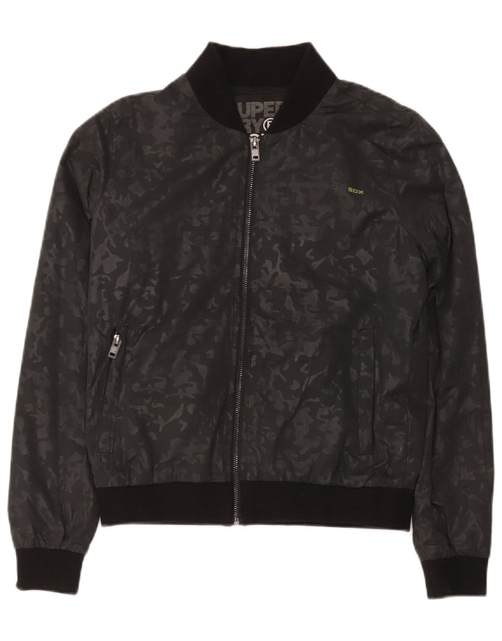 Superdry træningsdragt topjakke til kvinder UK 14 Medium Black Camouflage