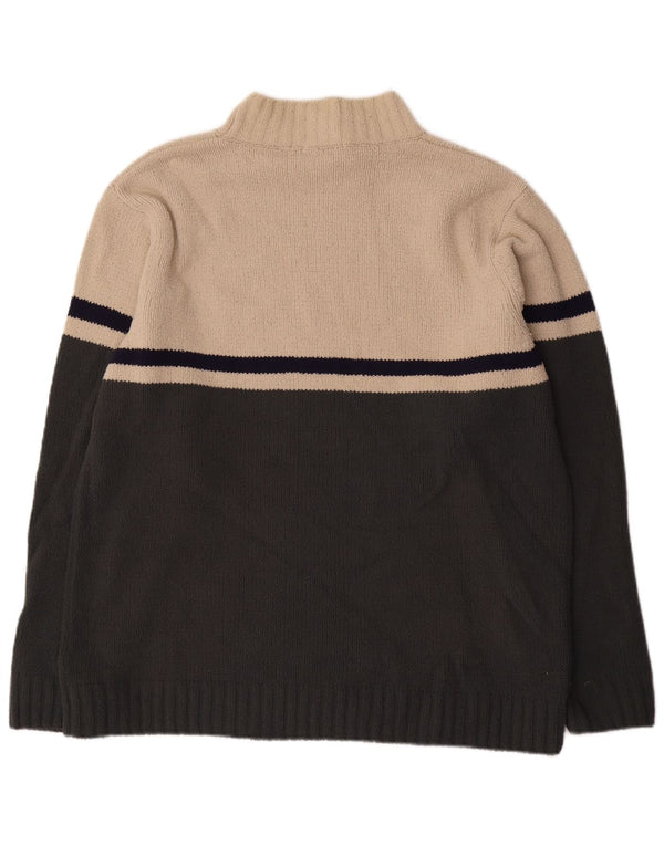 Marks & Spencer Herre Turtle Neck Jumper Sweater Large Off White Colourblock