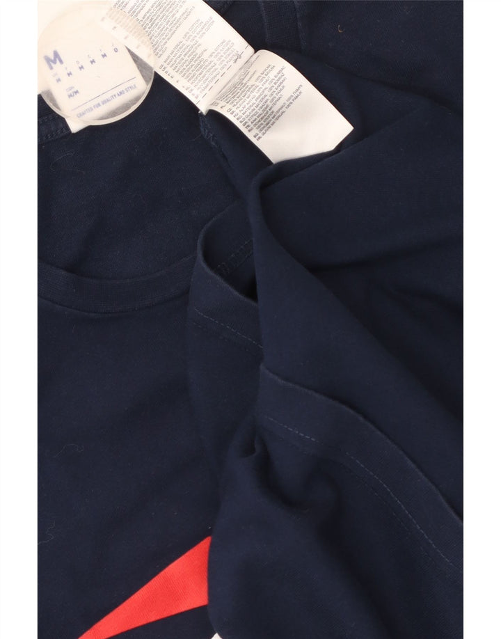 Reebok Herre grafisk T-shirt Top Medium Marineblå Bomuld