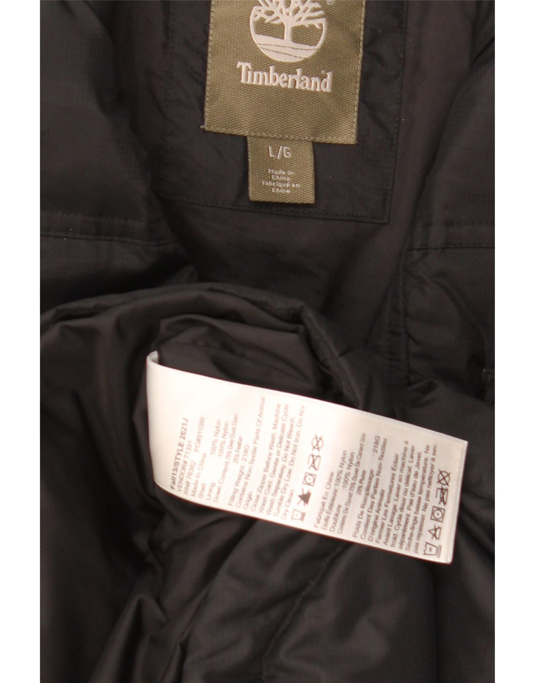 Timberland Polstret Herrejakke UK 40 Stor Sort Nylon