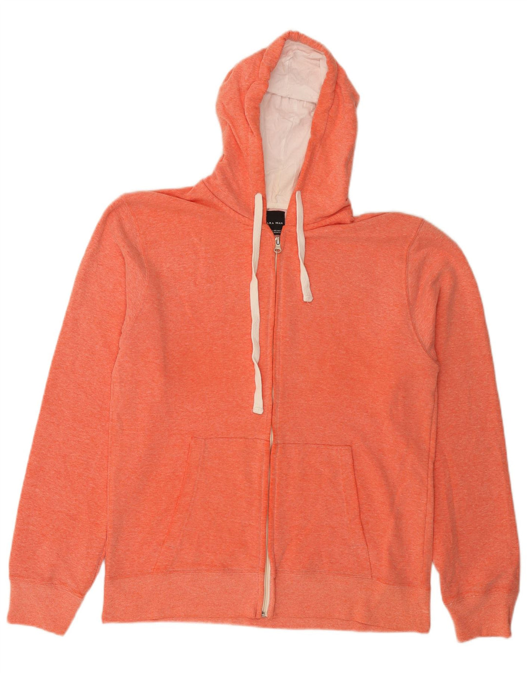 Zara Hættetrøje med lynlås til mænd XL Orange Flecked