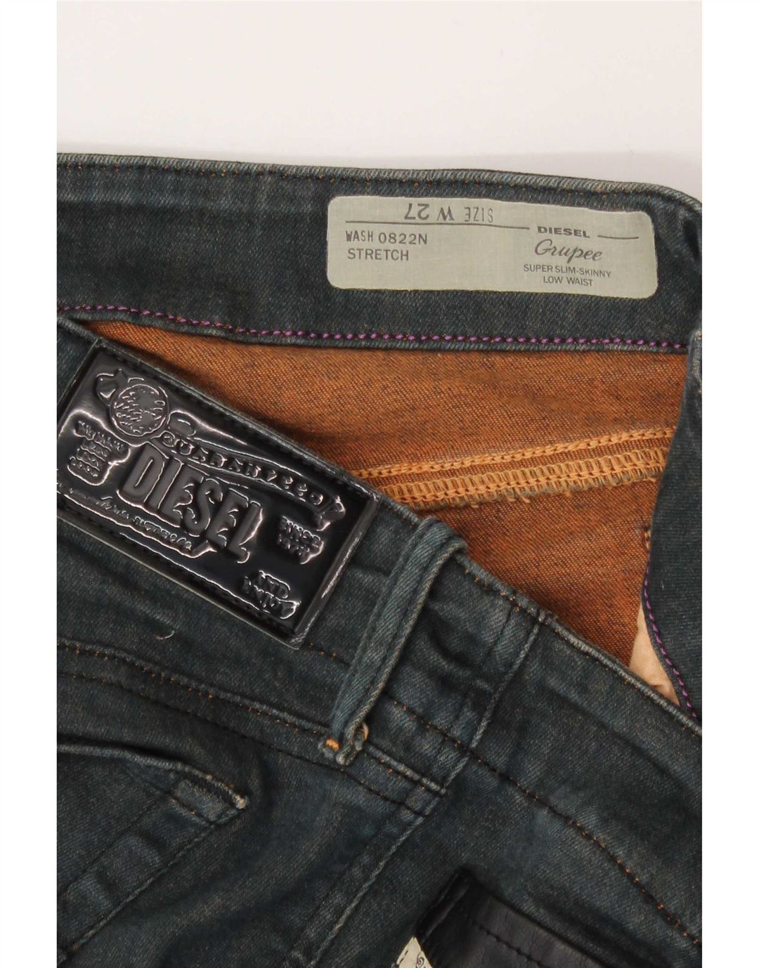 Diesel Dame Grupee Denim Shorts W27 Small Navy Blue Bomuld