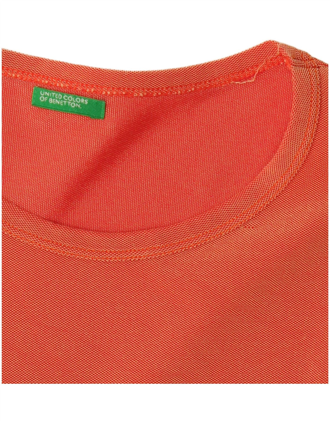 Benetton Dame T-Shirt Top UK 12 Medium Orange