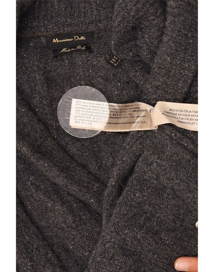 Massimo Dutti Herre Cardigan Sweater Stor Grå Uld