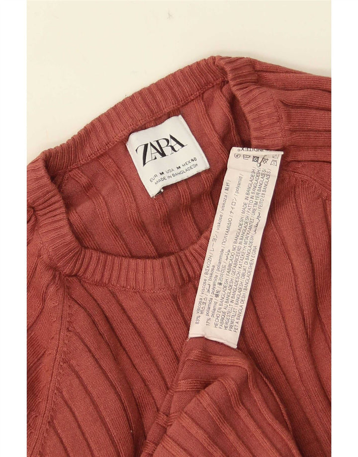 Zara Herre sweater med rund hals, medium brun viskose