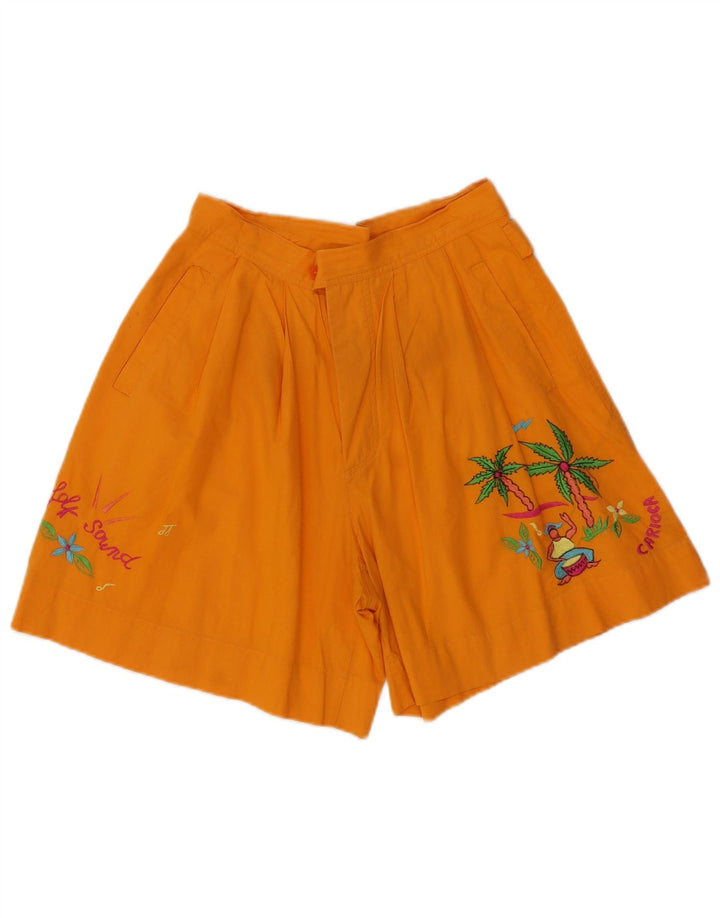Vintage kvinders grafiske chinoshorts W28 Medium Orange