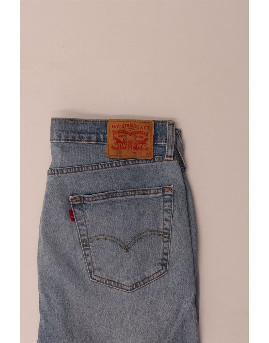 Levi's Herre 502 tilspidsede jeans W34 L32 blå bomuld