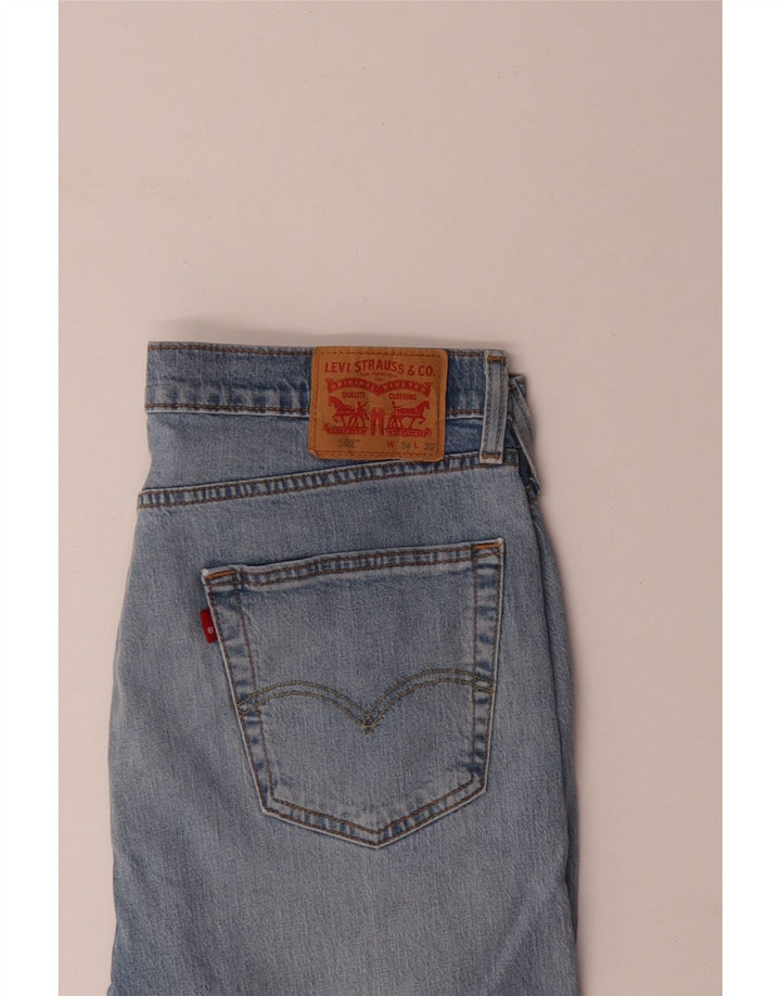 Levi's Herre 502 tilspidsede jeans W34 L32 blå bomuld