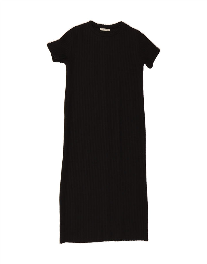ZARA Womens Short Sleeve Maxi Jumper Dress UK 12 Medium Black Vintage Zara and Second-Hand Zara from Messina Hembry 